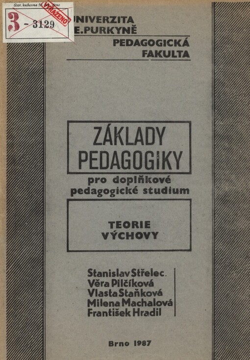 Základy pedagogiky pro doplňkové pedagogické studium