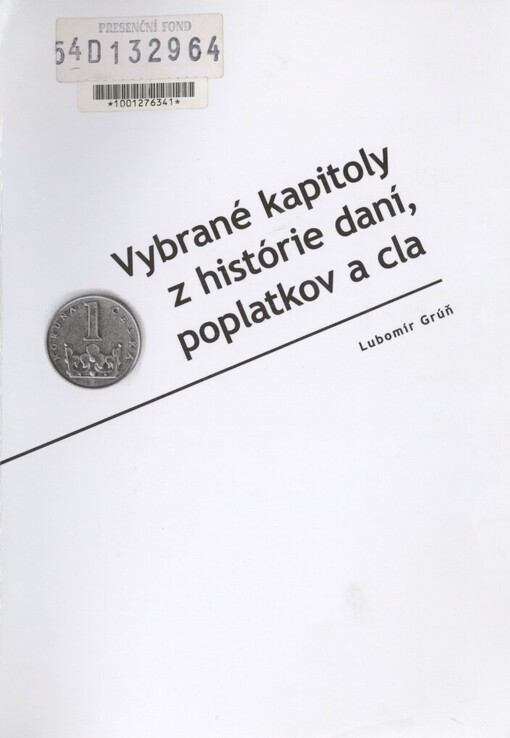 Vybrané kapitoly z histórie daní, poplatkov a cla