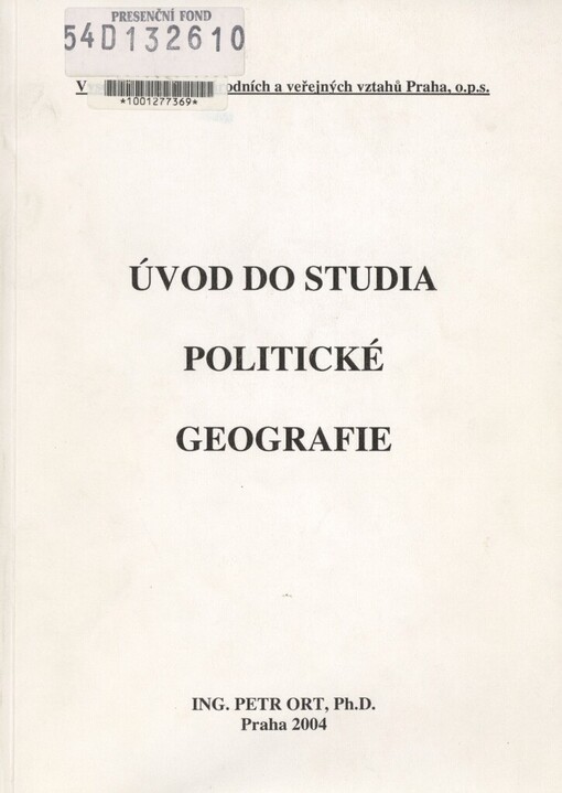 Úvod do studia politické geografie