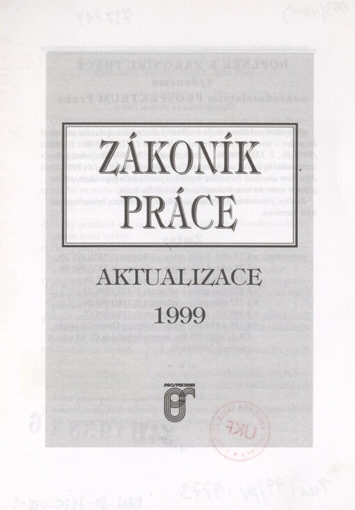 Zákoník práce :aktualizace 1999