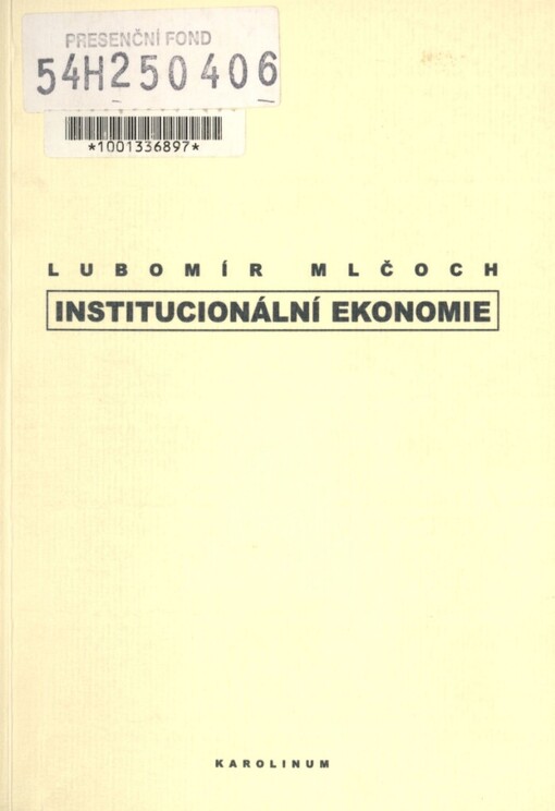 Institucionální ekonomie