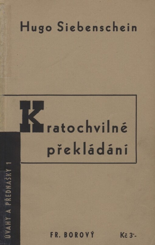 Kratochvilné překládání :(na okraj Fischerova zčeštění V. Busche)