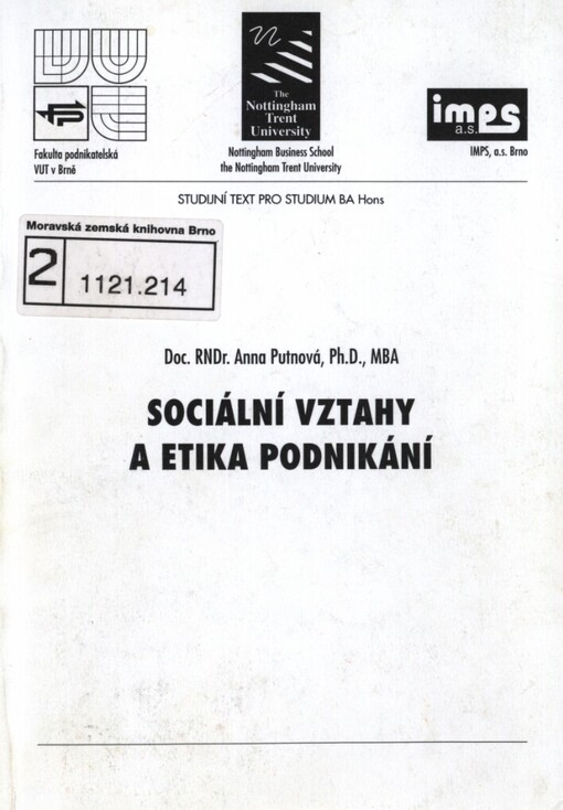 Sociální vztahy a etika podnikání