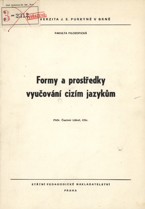 Formy a prostředky vyučování cizím jazykům