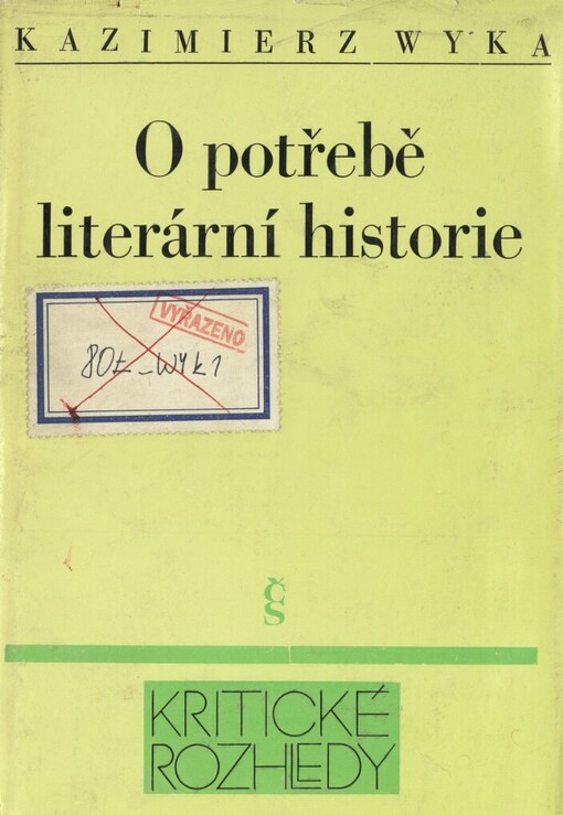 O potřebě literární historie