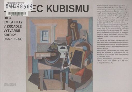Zajatec kubismu: dílo Emila Filly v zrcadle výtvarné kritiky (1907-1953)