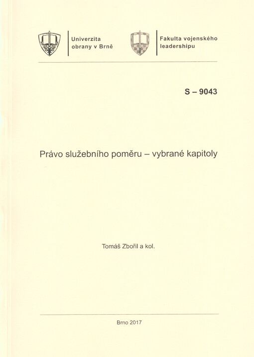Právo služebního poměru - vybrané kapitoly