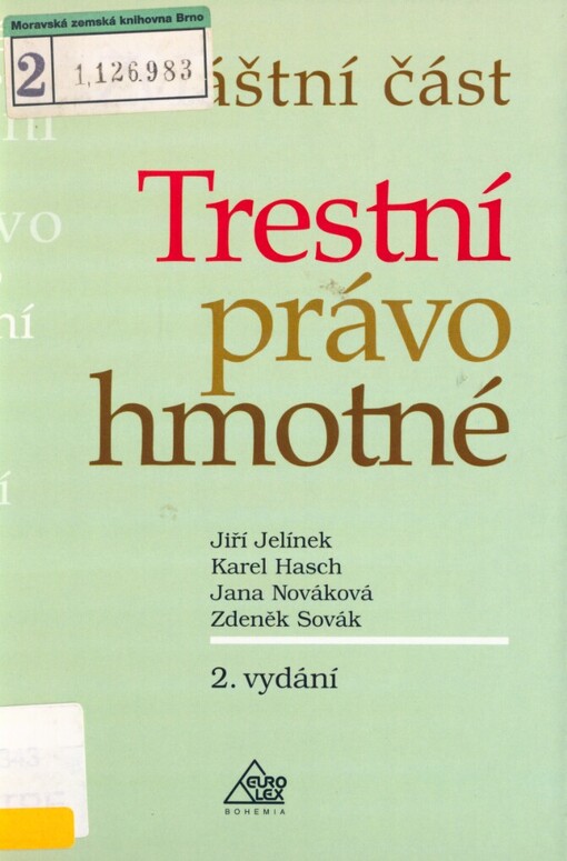 Trestní právo hmotné: zvláštní část