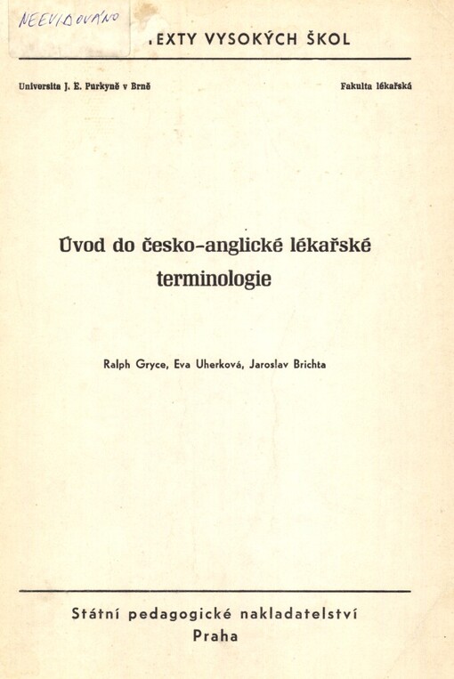 Úvod do česko-anglické lékařské terminologie