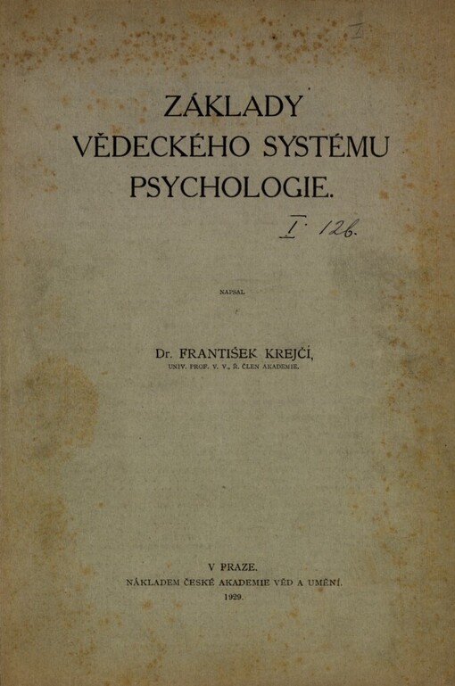 Základy vědeckého systému psychologie
