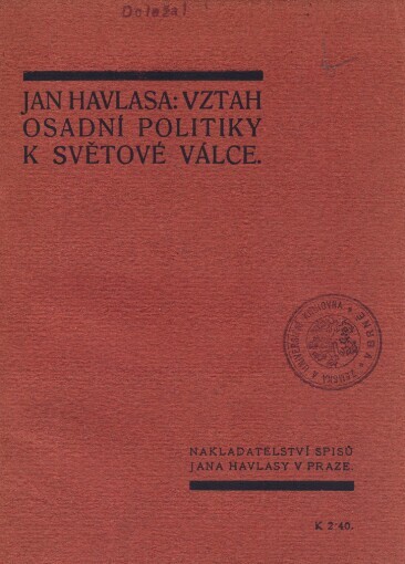 Vztah osadní politiky k světové válce