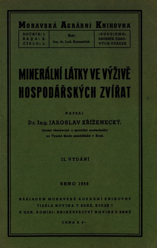 Minerální látky ve výživě hospodářských zvířat