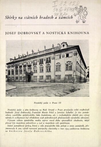 Josef Dobrovský a Nostická knihovna