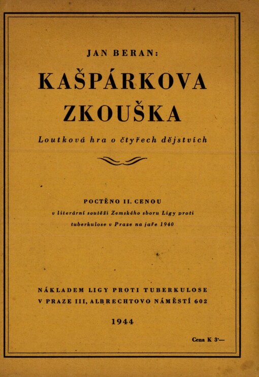 Kašpárkova zkouška :loutková hra o čtyřech dějstvích ...