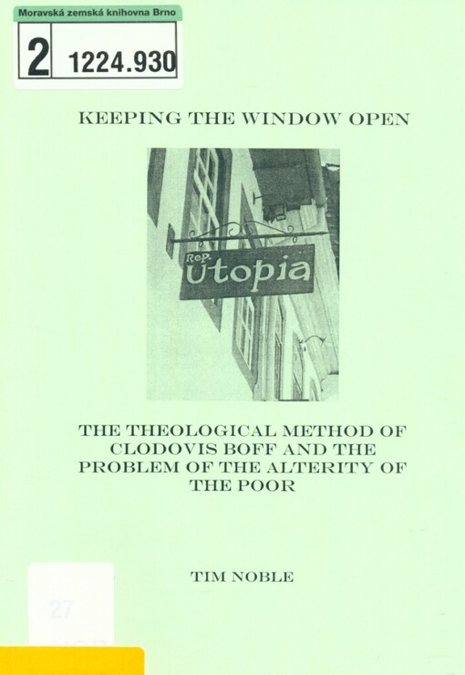 Keeping the window open: the theological method of Clodovis Boff and the problem of the alterity of the poor