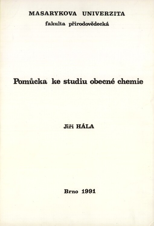 Pomůcka ke studiu obecné chemie