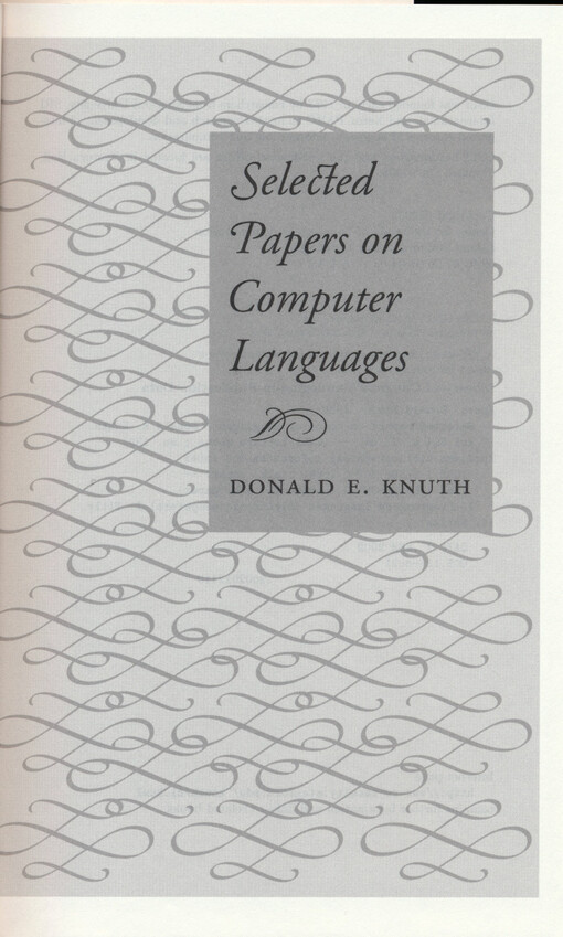 Selected papers on computer languages