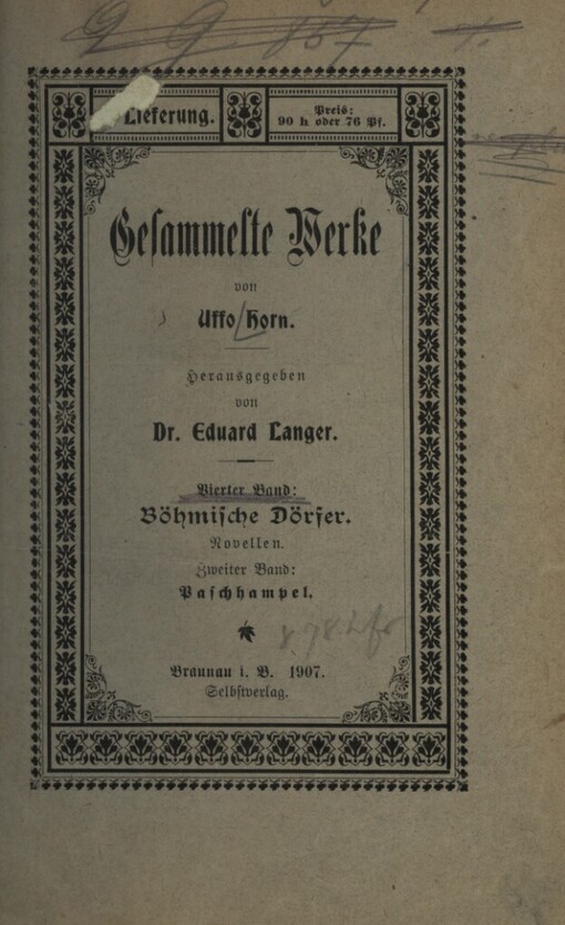 Böhmische Dörfer :Novellen.Zweiter Band, Zweiter Band