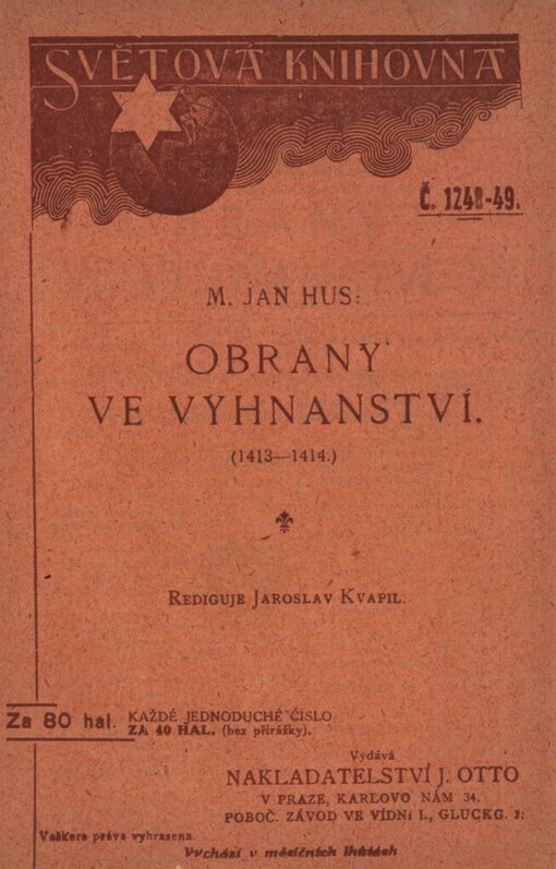 Obrany ve vyhnanství : (r. 1413-1414). Obran Husových svazek druhý