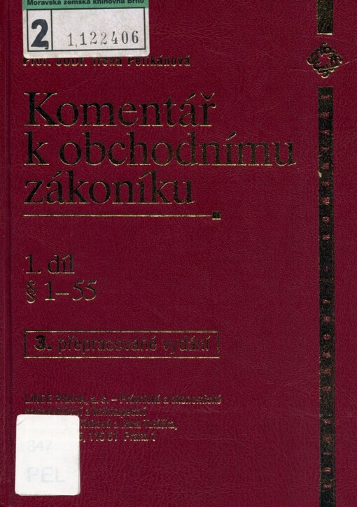 Komentář k obchodnímu zákoníku, 3., aktualiz. a dopl. vyd.