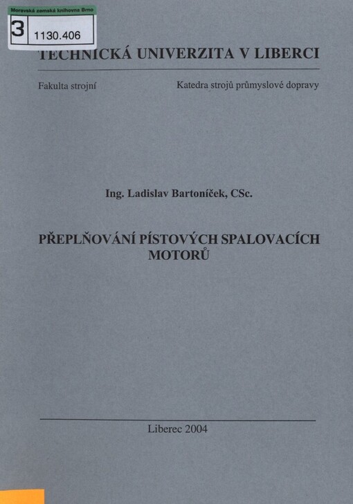 Přeplňování pístových spalovacích motorů
