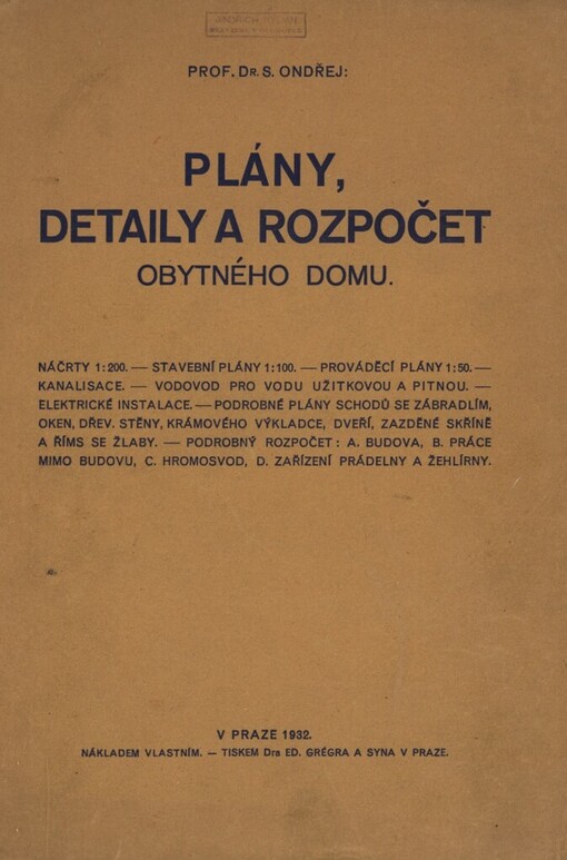 Plány, detaily a rozpočet obytného domu :náčrty 1:200, stavební plány 1:100 ...