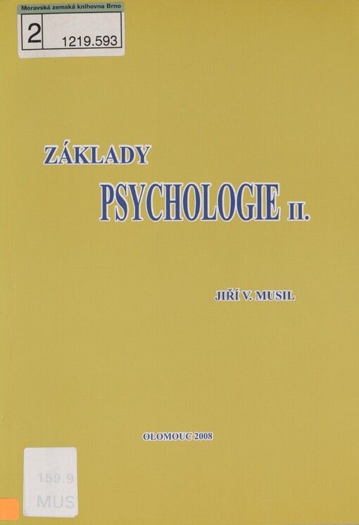Základy psychologie II. :pro studující sociální pedagogiky