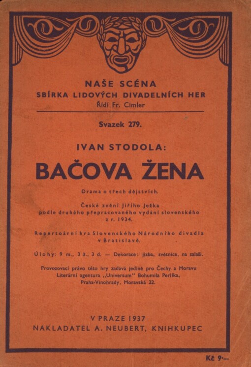Bačova žena :drama o třech dějstvích : repertoární hra Slovenského Národního divadla v Bratislavě