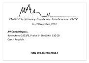 Multidisciplinary academic Conference 20126-7 December : Multidisciplinary academic research 2012