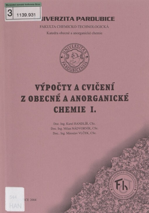 Výpočty a cvičení z obecné a anorganické chemie I