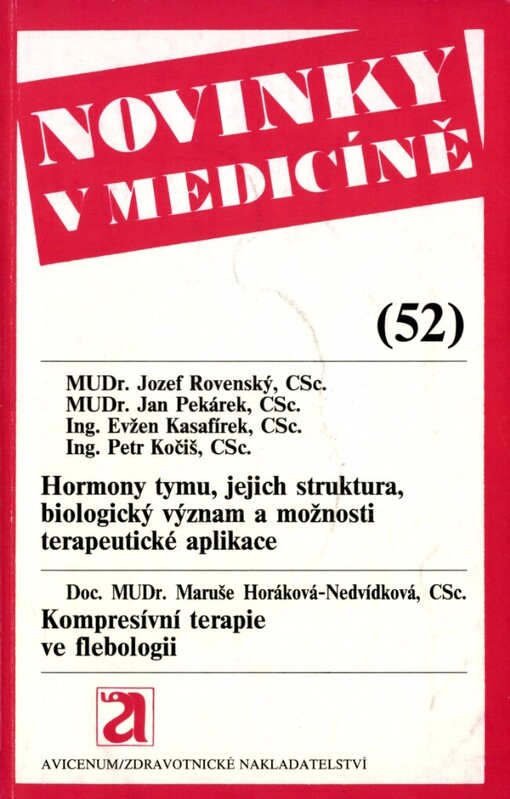 Hormony tymu, jejich struktura, biologický význam a možnosti terapeutické aplikace
