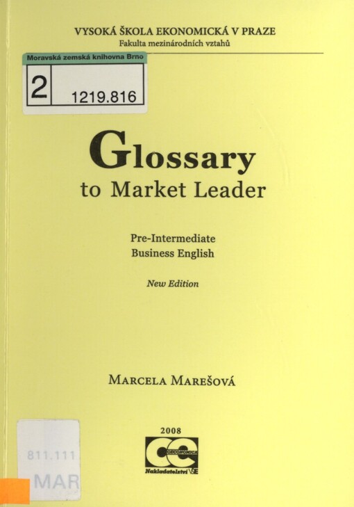 Glossary to Market leader pre-intermediate business English: new edition
