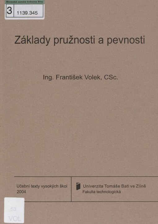 Základy pružnosti a pevnosti
