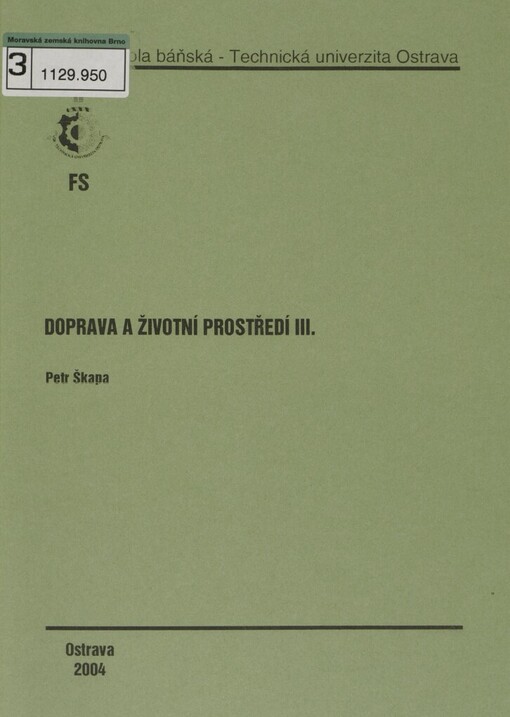 Doprava a životní prostředí III