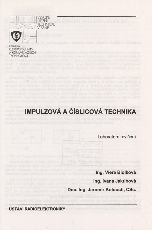 Impulzová a číslicová technika: laboratorní cvičení
