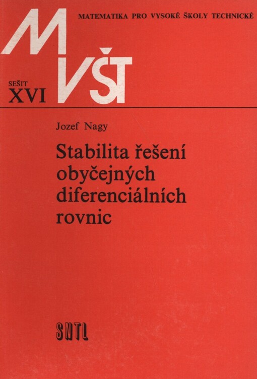 Stabilita řešení obyčejných diferenciálních rovnic, 1. vyd.