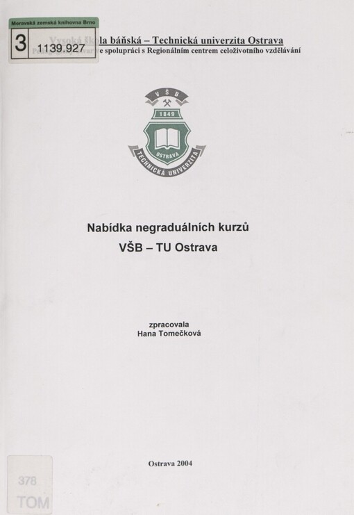 Nabídka negraduálních kurzů VŠB-TU Ostrava