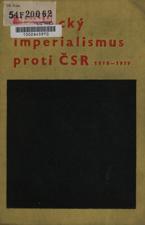 Německý imperialismus proti ČSR (1918-1939)