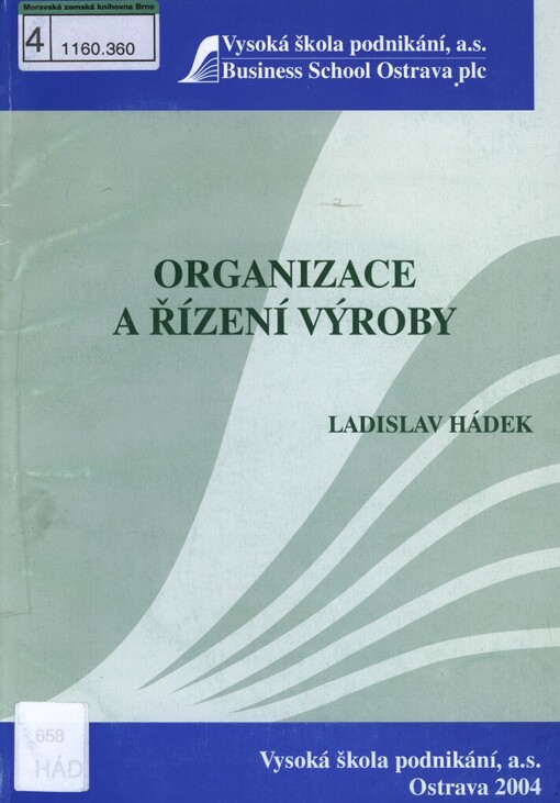 Organizace a řízení výroby I
