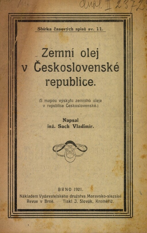 Zemní olej v československé republice