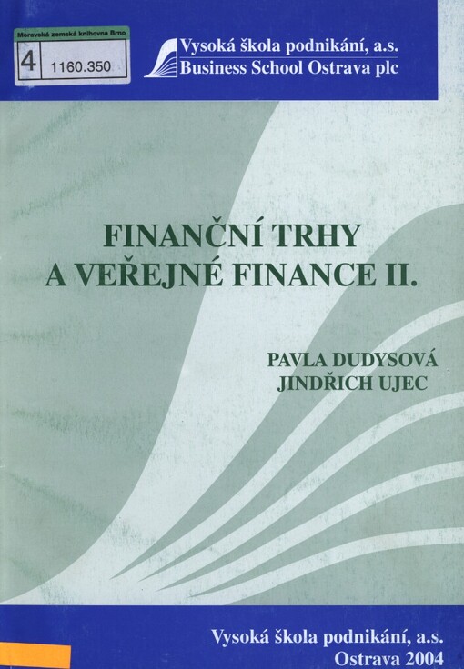 Finanční trhy a veřejné finance II