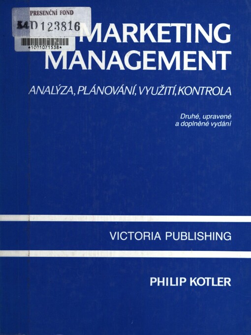 Marketing management: analýza, plánování, realizace a kontrola