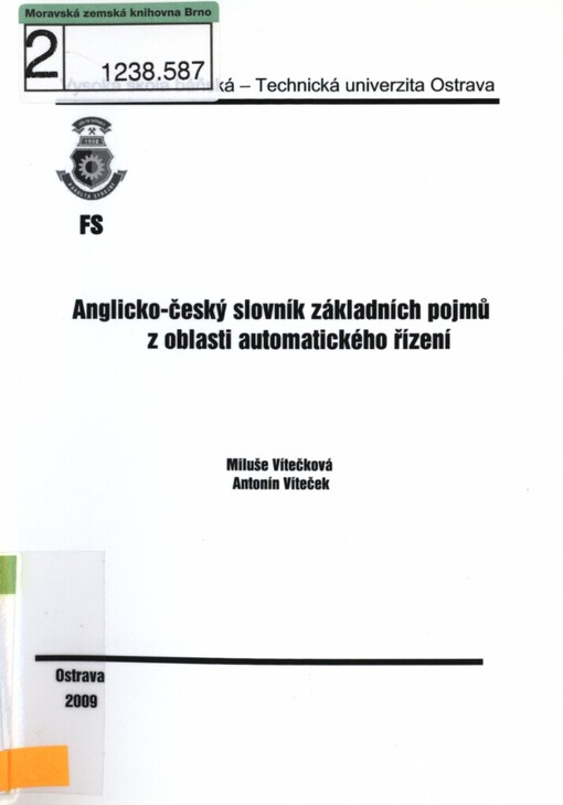 Anglicko-český slovník základních pojmů z oblasti automatického řízení