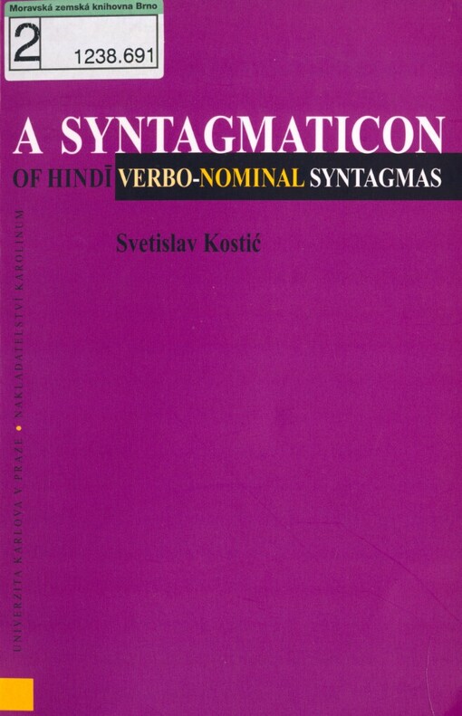 syntagmaticon of Hindī verbo-nominal syntagmas