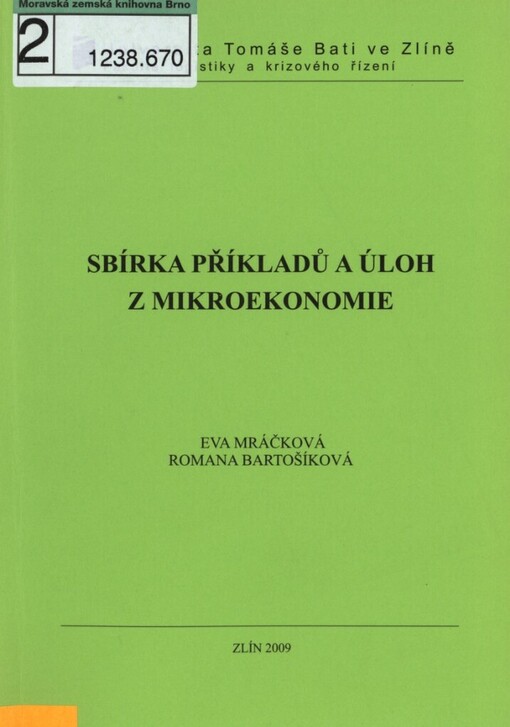 Sbírka příkladů a úloh z mikroekonomie