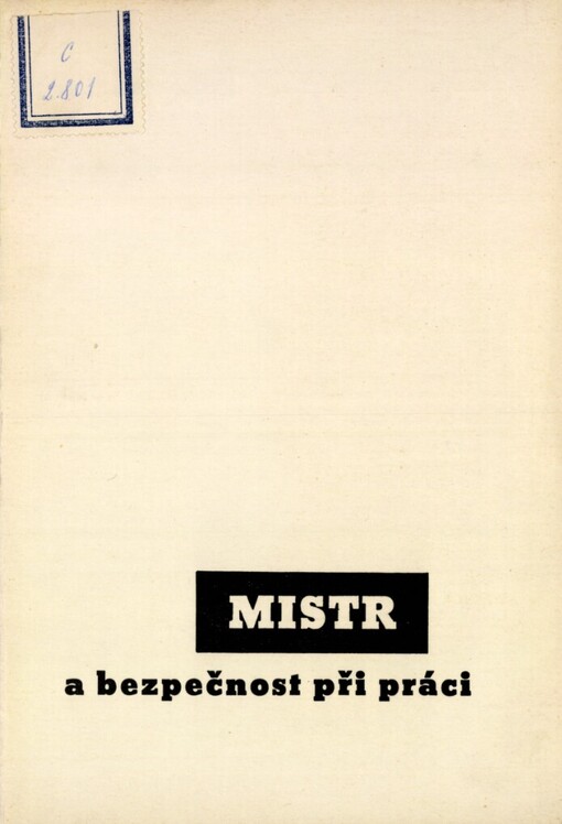 Mistr a bezpečnost při práci, 6., dopl. vyd.