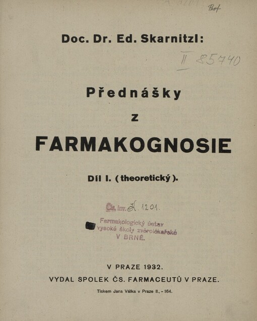 Přednášky z farmakognosie