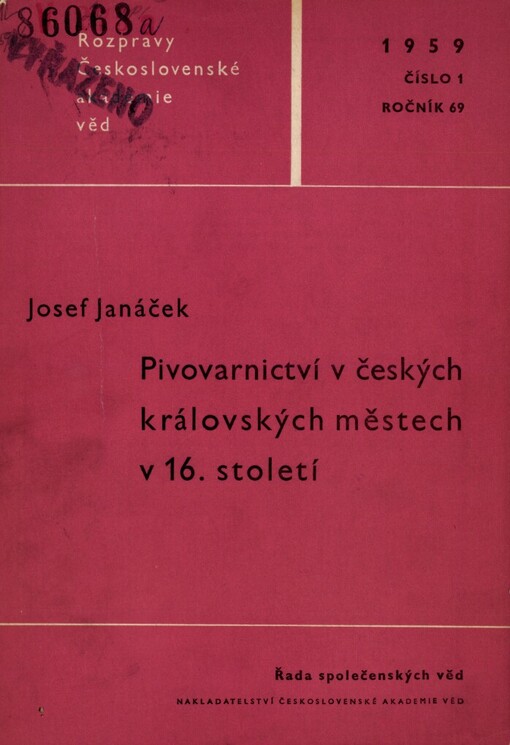 Pivovarnictví v českých královských městech v 16. století