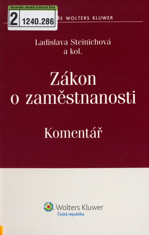 Zákon o zaměstnanosti: komentář