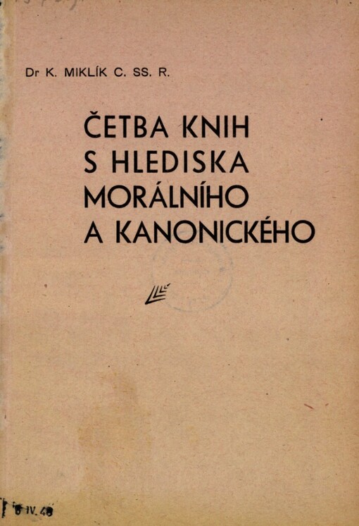Četba knih s hlediska morálního a kanonického